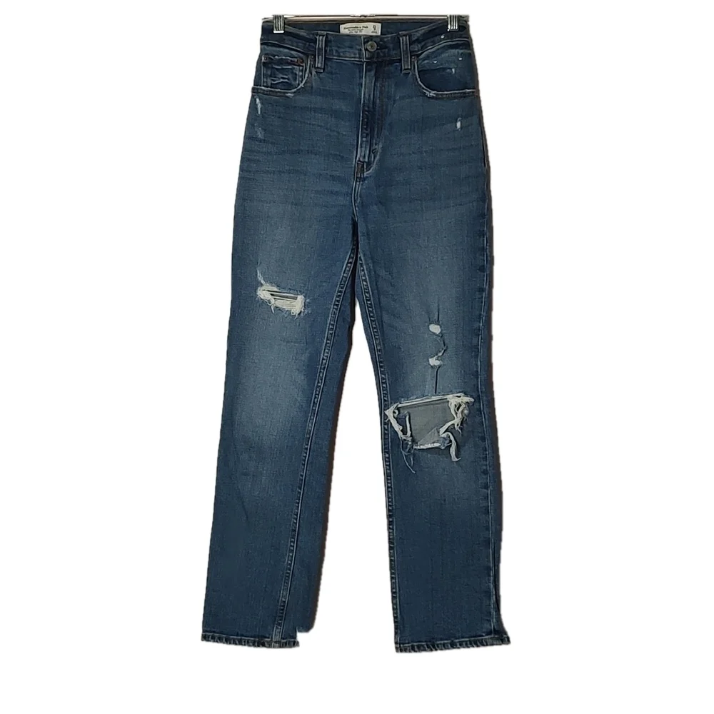 Abercrombie & Fitch Heavily Distressed Blue Jeans Size 0